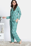 Zivame Mickey Mania Knit Poly Pyjama Set - Winter Green — thumbnail 3